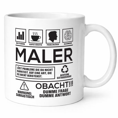 Achtung Probleme Maler | Malerei lustig Humor Geschenkidee Geschenk Tasse
