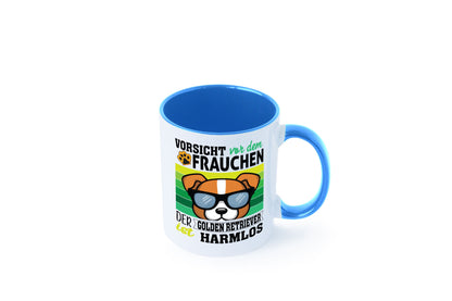Vorsicht vor dem Frauchen Golden Retriever ist Harmlos lustiger Spruch Geschenk