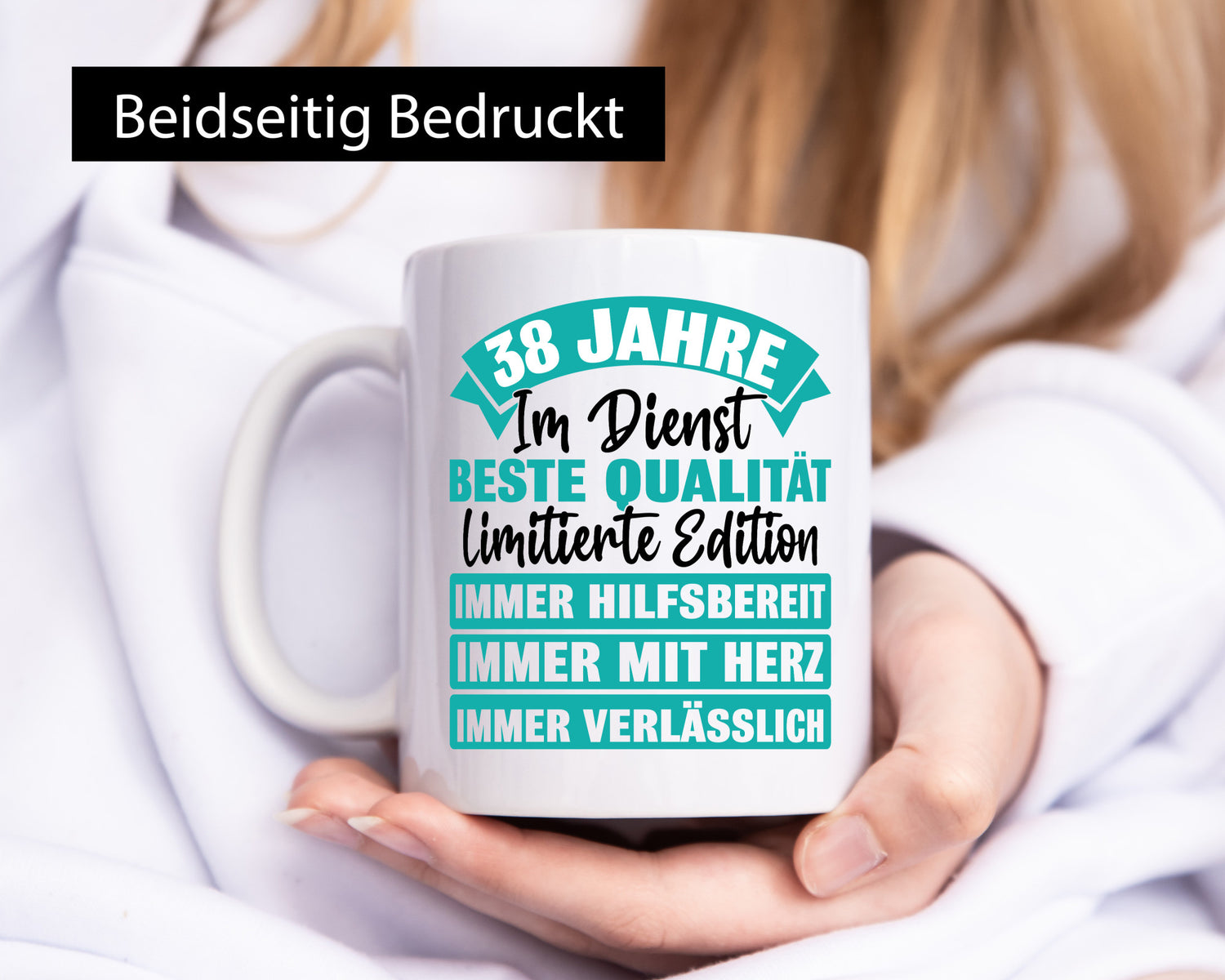 38 Jahre im Dienst | Jubiläum Arbeit lustig Kollegen Büro Geschenk Tasse