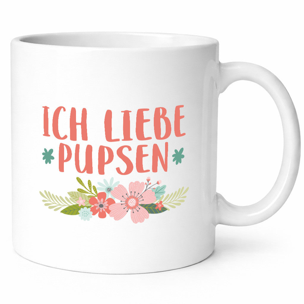 Ich liebe pupsen | Frauen Tasse Mädchen Blumen Humor Geschenkidee