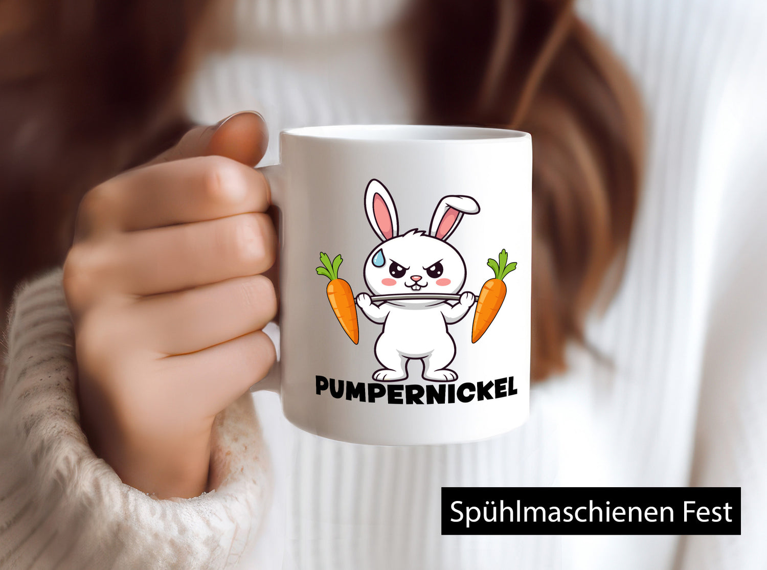 Pumpernickel | Krafttraining Kaninchen Fitness lustig Humor Geschenkidee