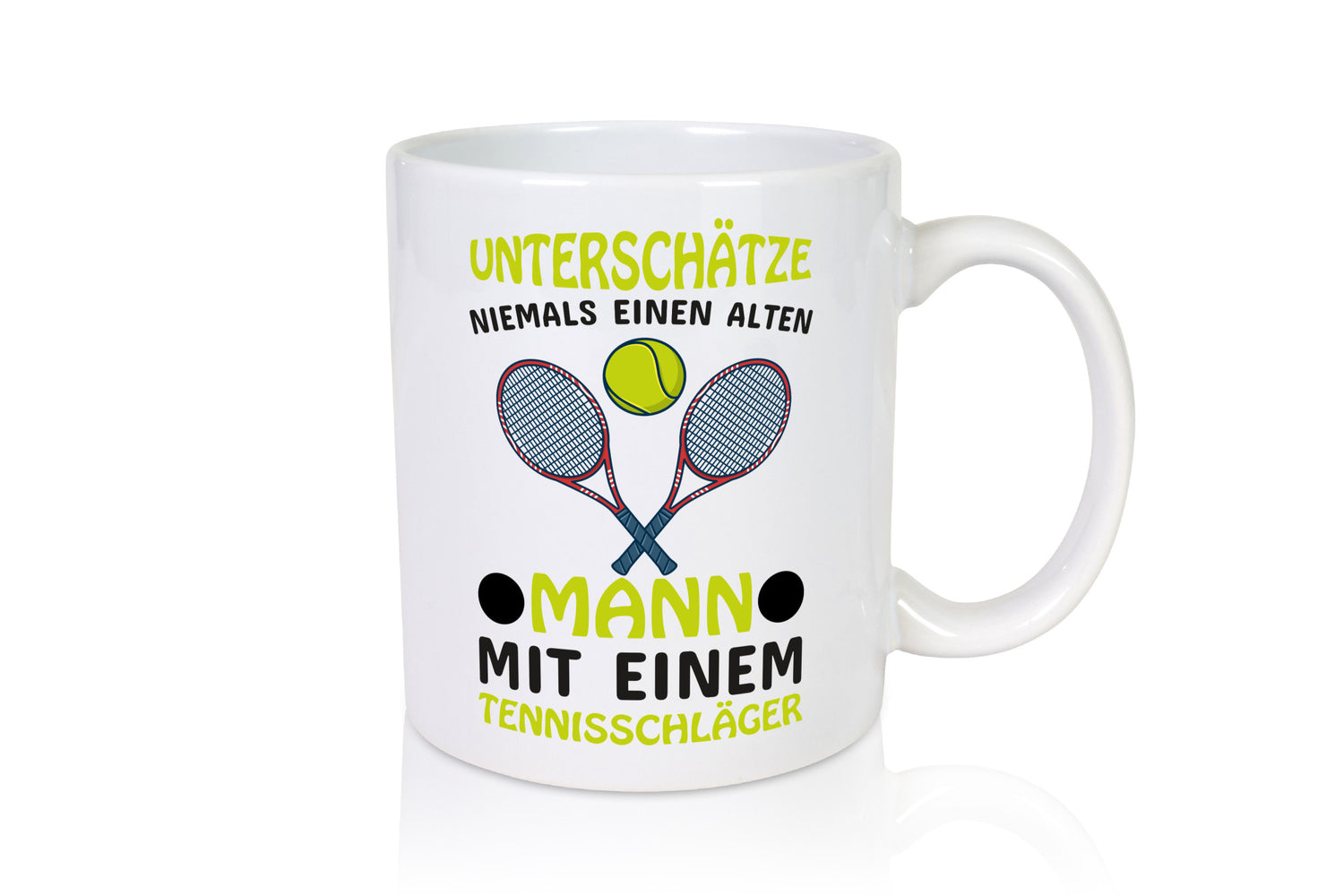 Alter Mann mit Tennis Schläger | Männer Tasse Humor lustiger Spruch Geschenk
