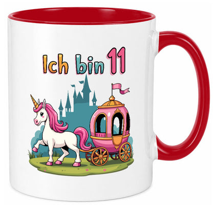11. Geburtstag | Prinzessin in Kutsche Einhorn lustig Geschenkidee Geschenk Tasse