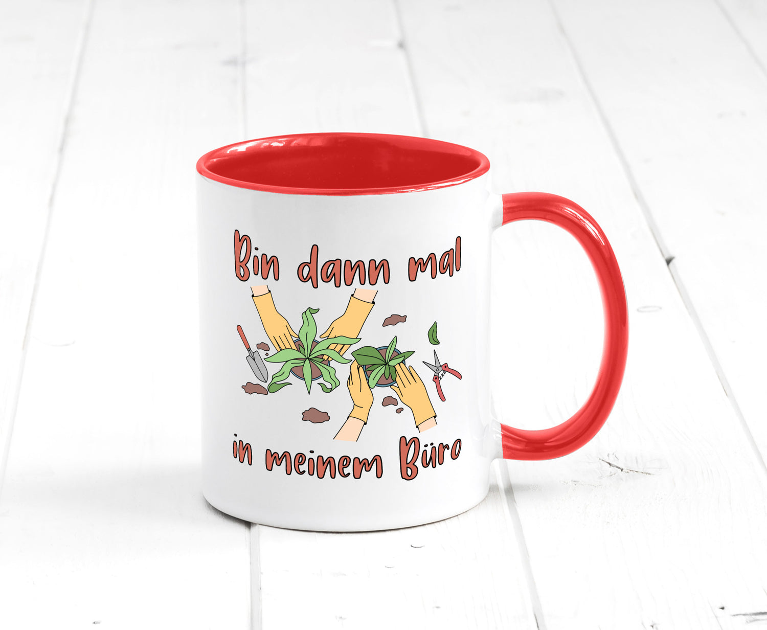 Bin im Büro | Gartenarbeit Pflanzen Humor Witz Geschenkidee Arbeit Kollegen
