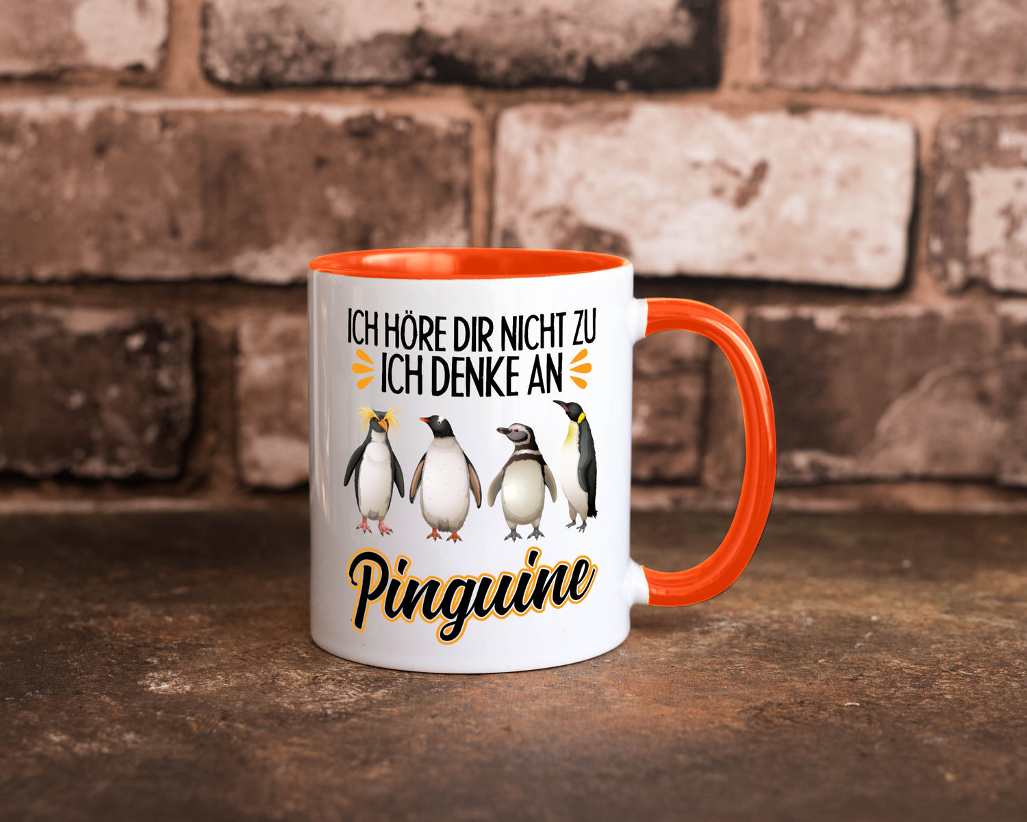 Ich denke an Pinguine Geschenkidee Humor Tasse