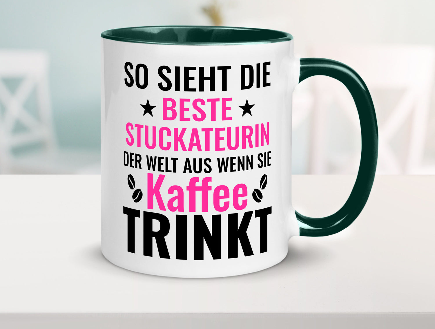 Kaffee trinkt: Stuckateurin | Innenausbau Geschenk Humor Geschenkidee lustiger