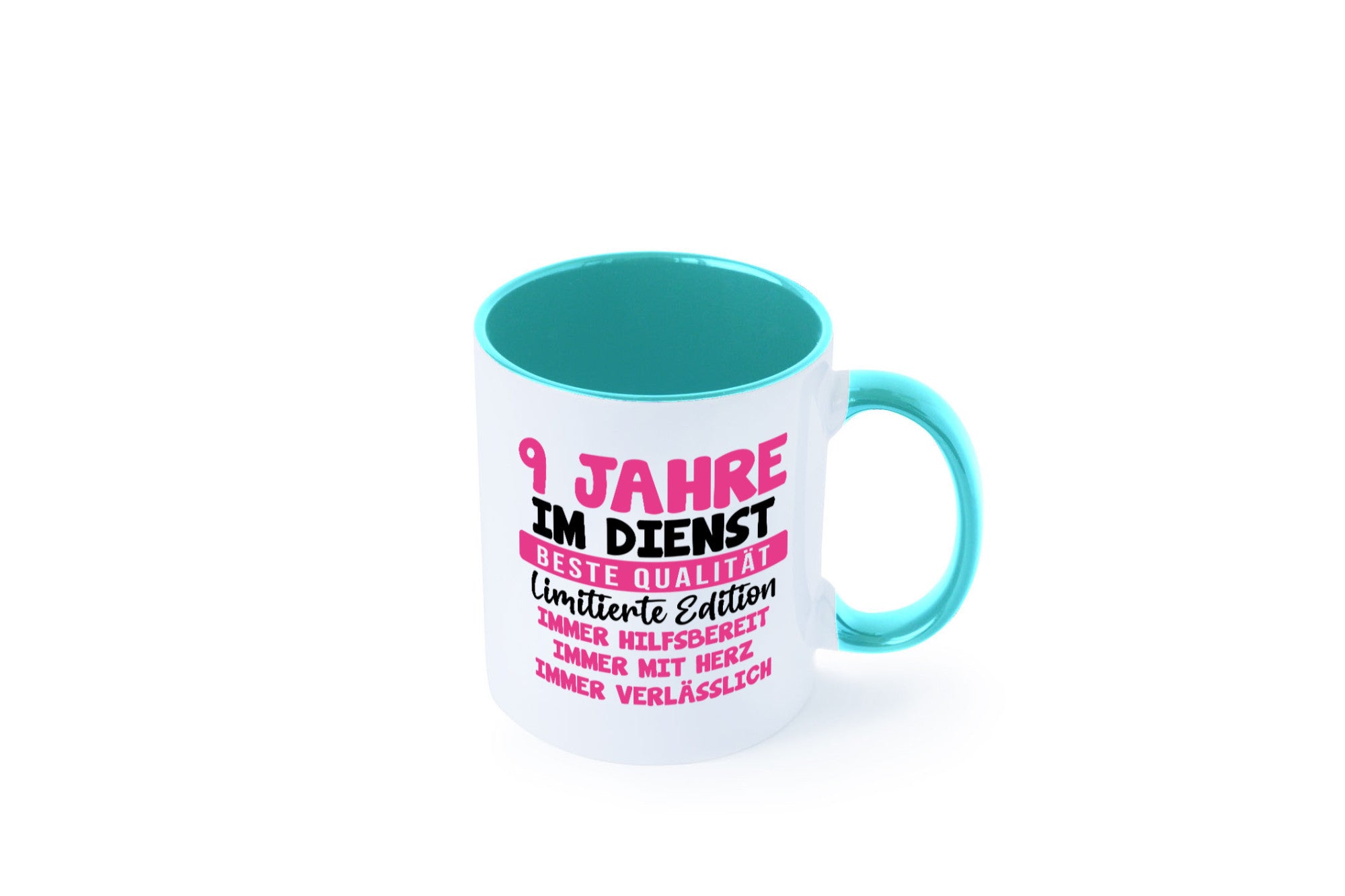 9 Jahre im Dienst | Jubiläum Arbeit v10 Geschenkidee Kollegen Büro Humor Tasse