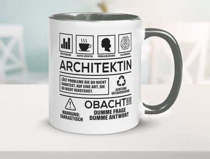 Achtung Probleme Architektin | Architektur Büro lustig Arbeit Kollegen Geschenk