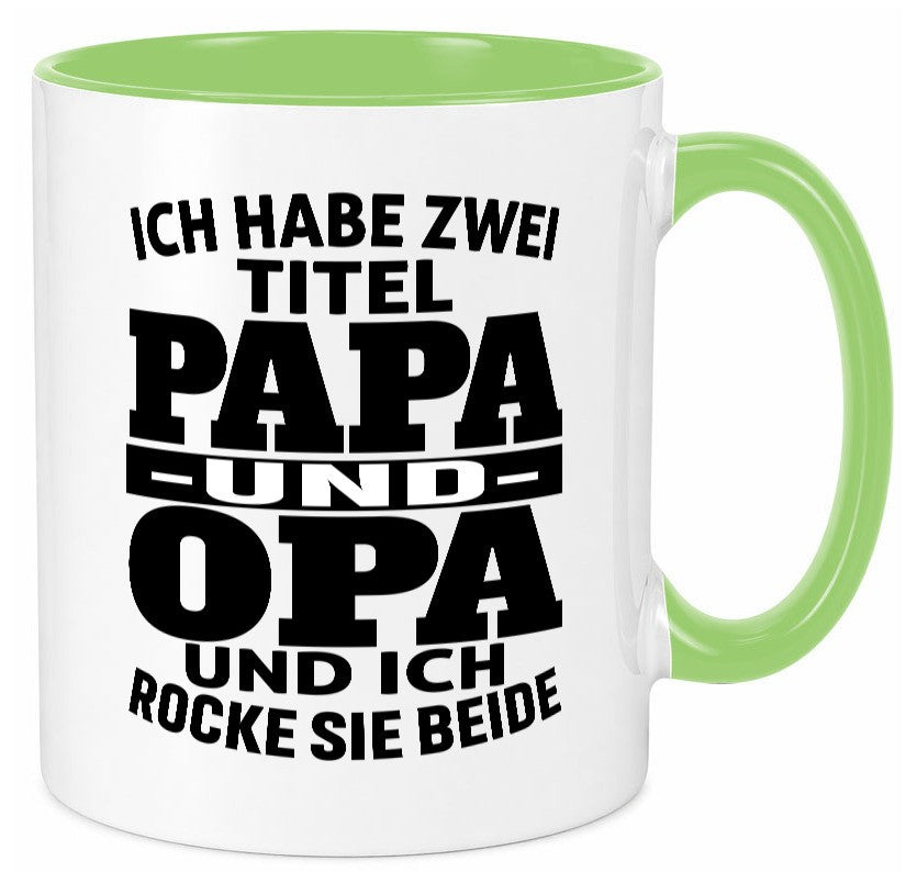 Ich habe zwei Titel Papa und Opa | Rock sie Großvater Humor Familie Tasse