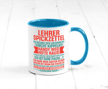 Lehrer Spickzettel | Beruf Tasse lustiger Spruch vl4 lustig Arbeit Kollegen