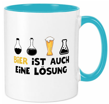 Bier ist auch eine Lösung | Bierliebhaber Biertrinker Geschenk Humor Tasse