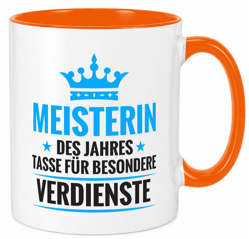 Besonderer Verdienst: Meisterin | Meisterbrief Geschenkidee Humor Tasse