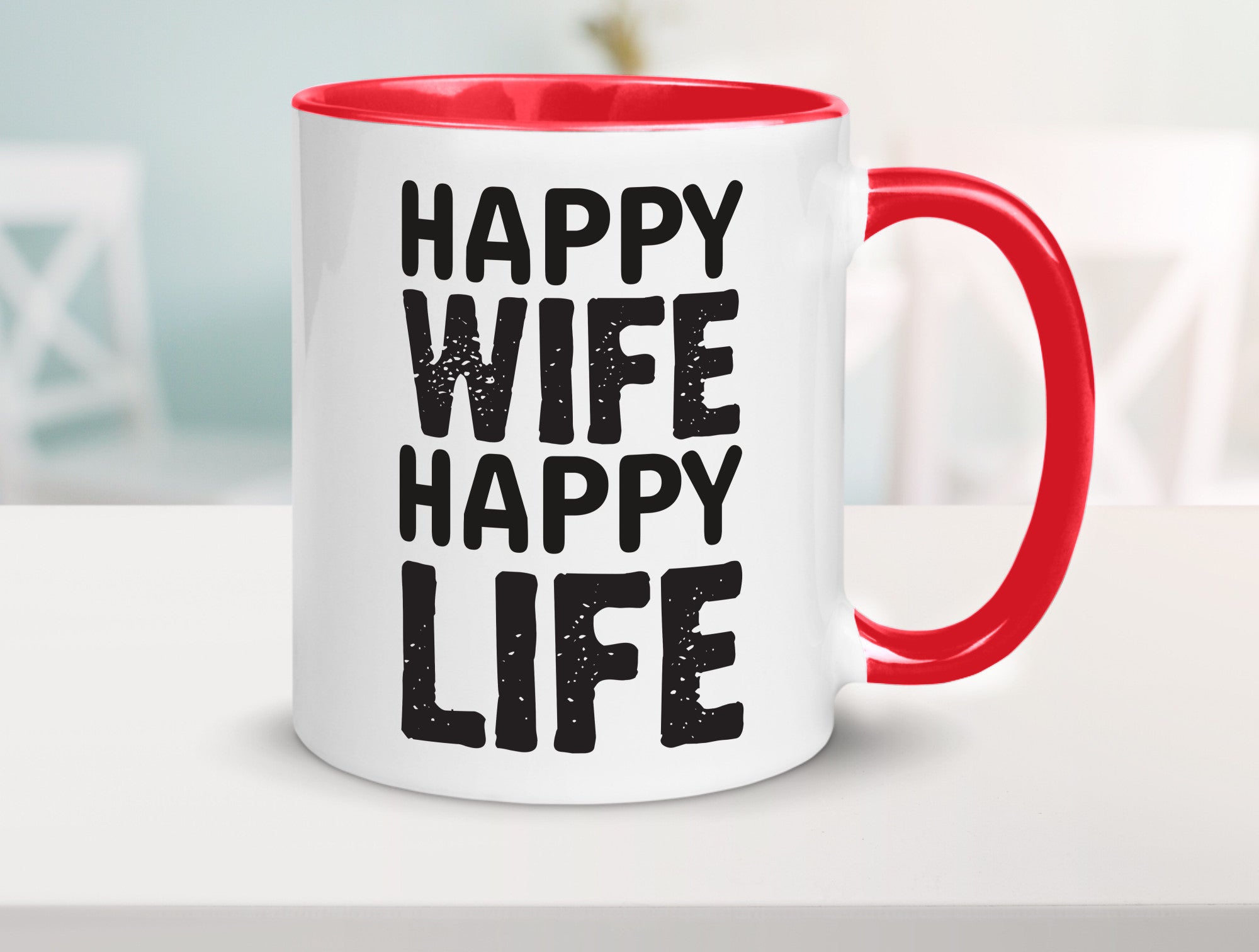 Happy Wife | Ehemann Tasse Ehefrau Humor Statement Geschenkidee