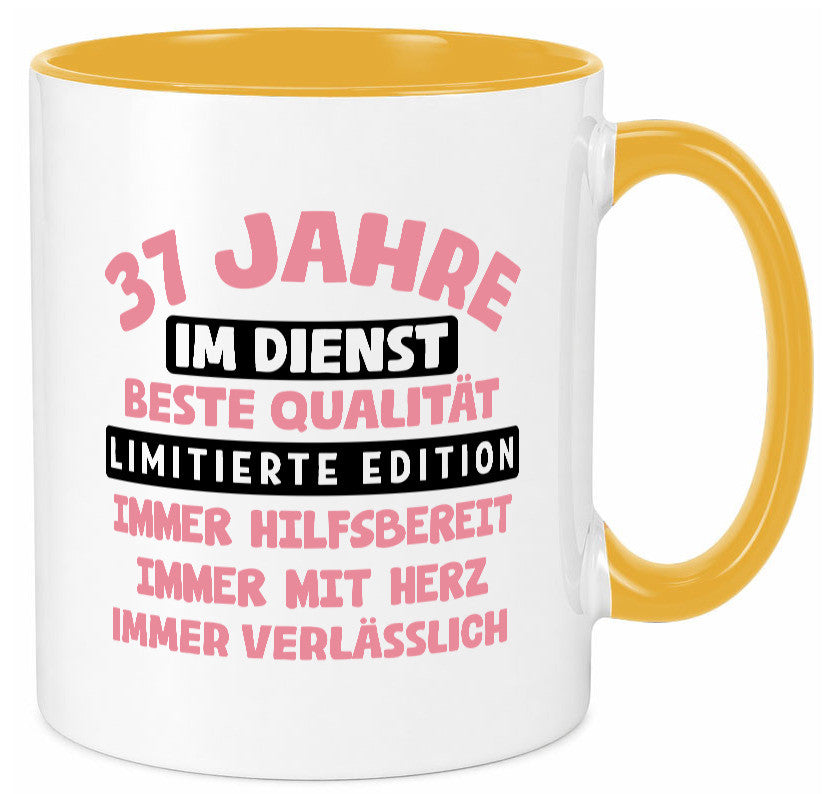 37 Jahre im Dienst | Jubiläum Arbeit v11 lustig Kollegen Büro Geschenk Tasse