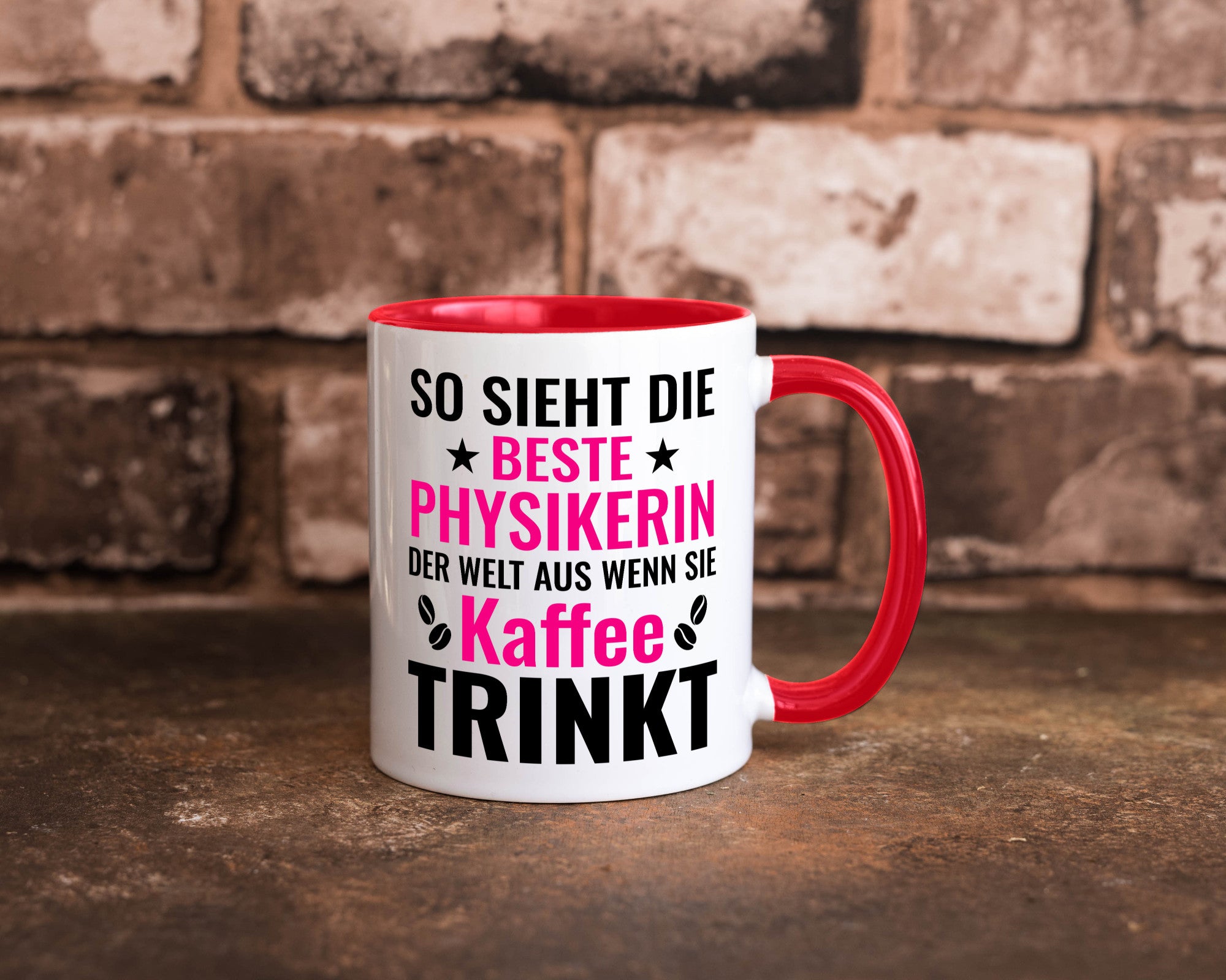Kaffee trinkt: Physikerin | Physik Geschenk Humor Geschenkidee lustiger Spruch