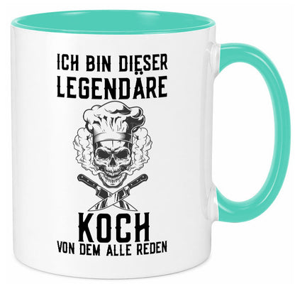 Legendärer Koch | Haubenkoch Totenkopf Küchenchef lustiger Spruch Geschenk Tasse