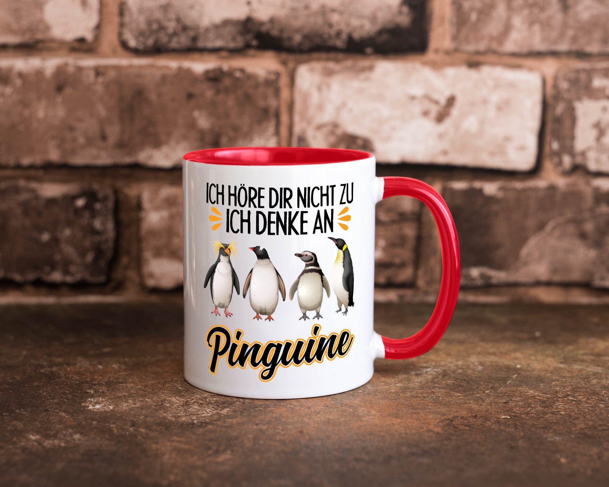 Ich denke an Pinguine Geschenkidee Humor Tasse