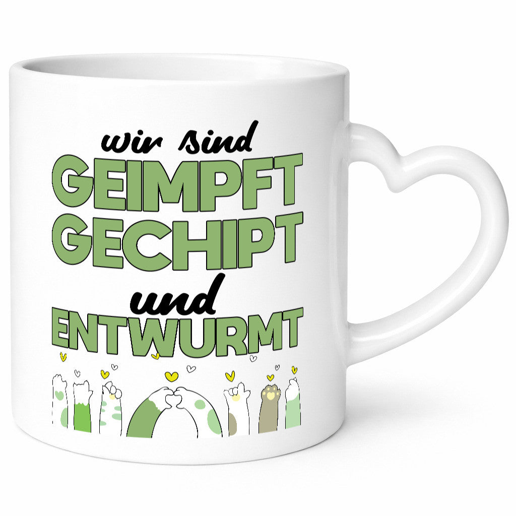 Geimpft, gechipt und entwurmt | Tierbeine Pfoten lustiger Spruch Geschenk