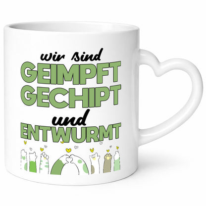 Geimpft, gechipt und entwurmt | Tierbeine Pfoten lustiger Spruch Geschenk
