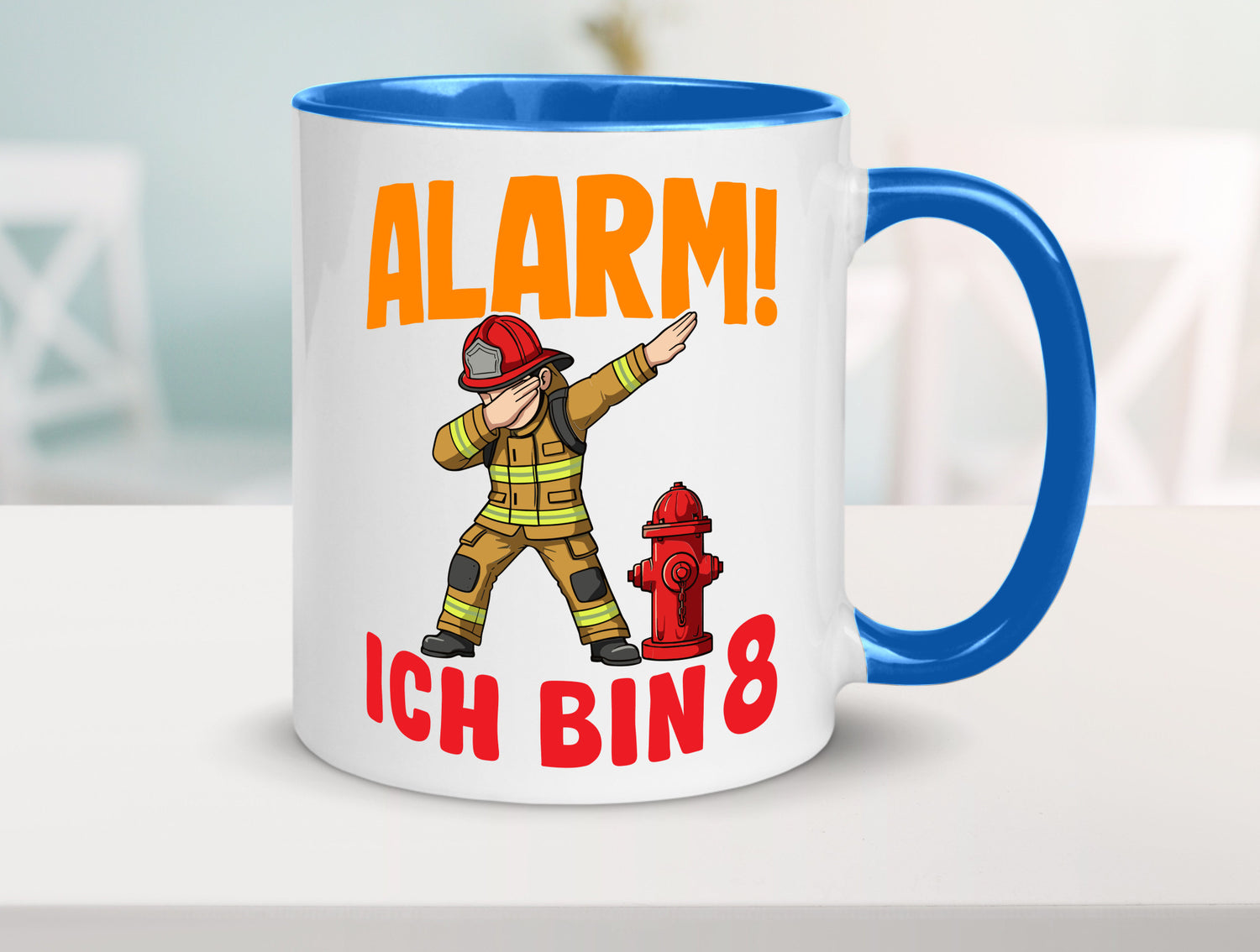 8. Geburtstag | 8 Jahre Feuerwehr Junge lustig Geschenkidee Geschenk Tasse