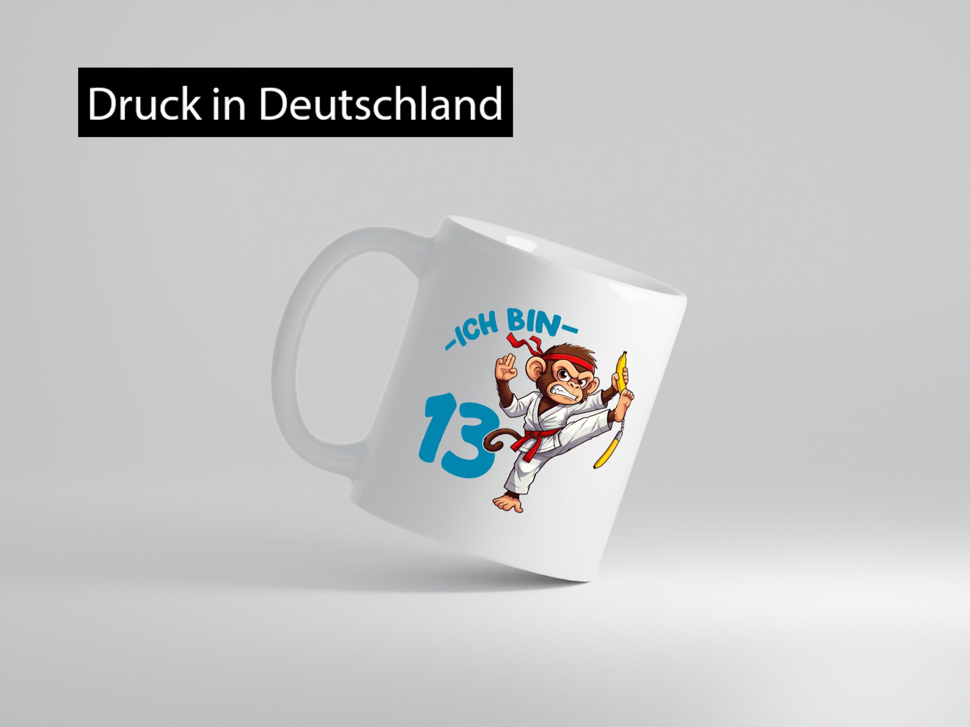 Ich bin 13 | 13. Geburtstag Karate Kampfsport Affe Geschenkidee Humor Tasse