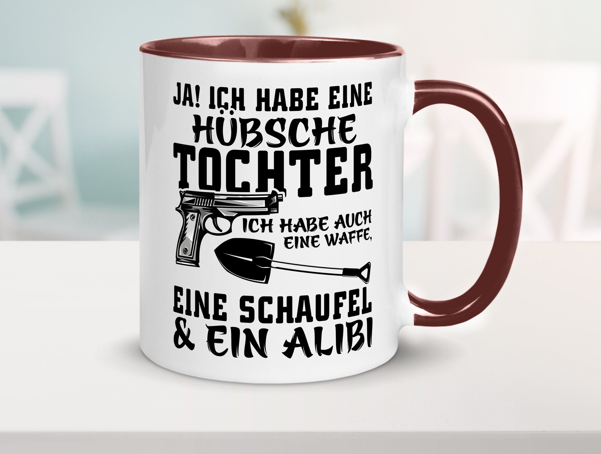 Hübsche Tochter Geschenk Familie Geschenkidee lustiger Spruch Tasse
