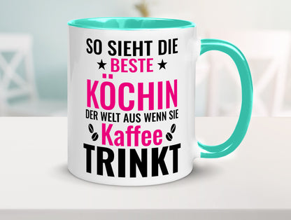 Kaffee trinkt: Köchin | Chefköchin Chefkoch Humor Arbeit Kollegen Büro