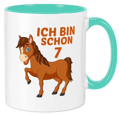 7. Geburtstag | Ich bin schon 7 Pferde Pony Humor Geschenkidee Tasse