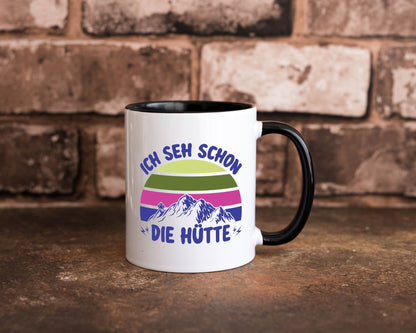Ich seh schon die Hütte | Berge lustig Humor Geschenkidee Geschenk Tasse