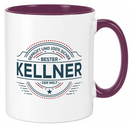 Geprüft und sicher: Kellner | kellnern Bedienung Geschenk Humor Geschenkidee Tasse