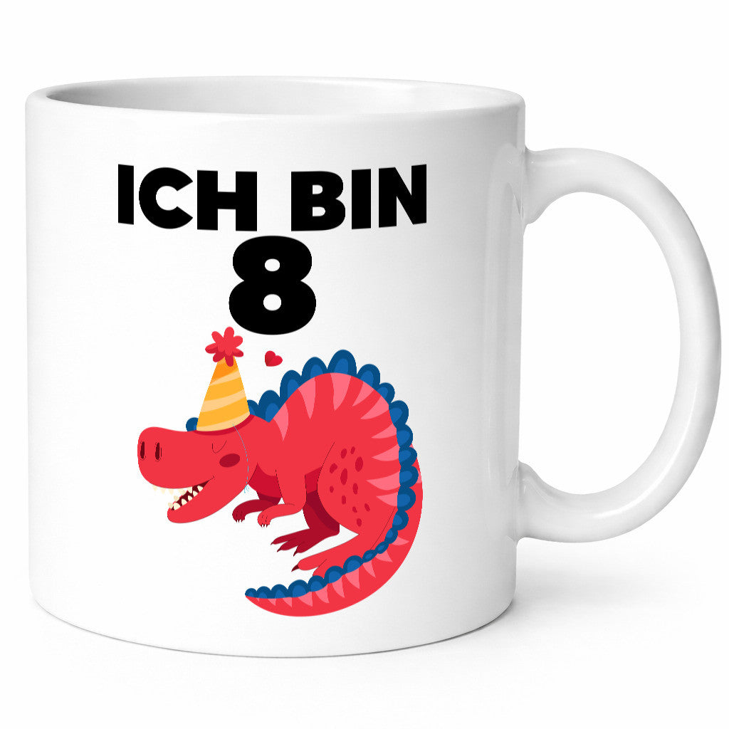 8. Geburtstag | Dino Dinosaurier 8 Jahre lustig Geschenkidee Geschenk Tasse