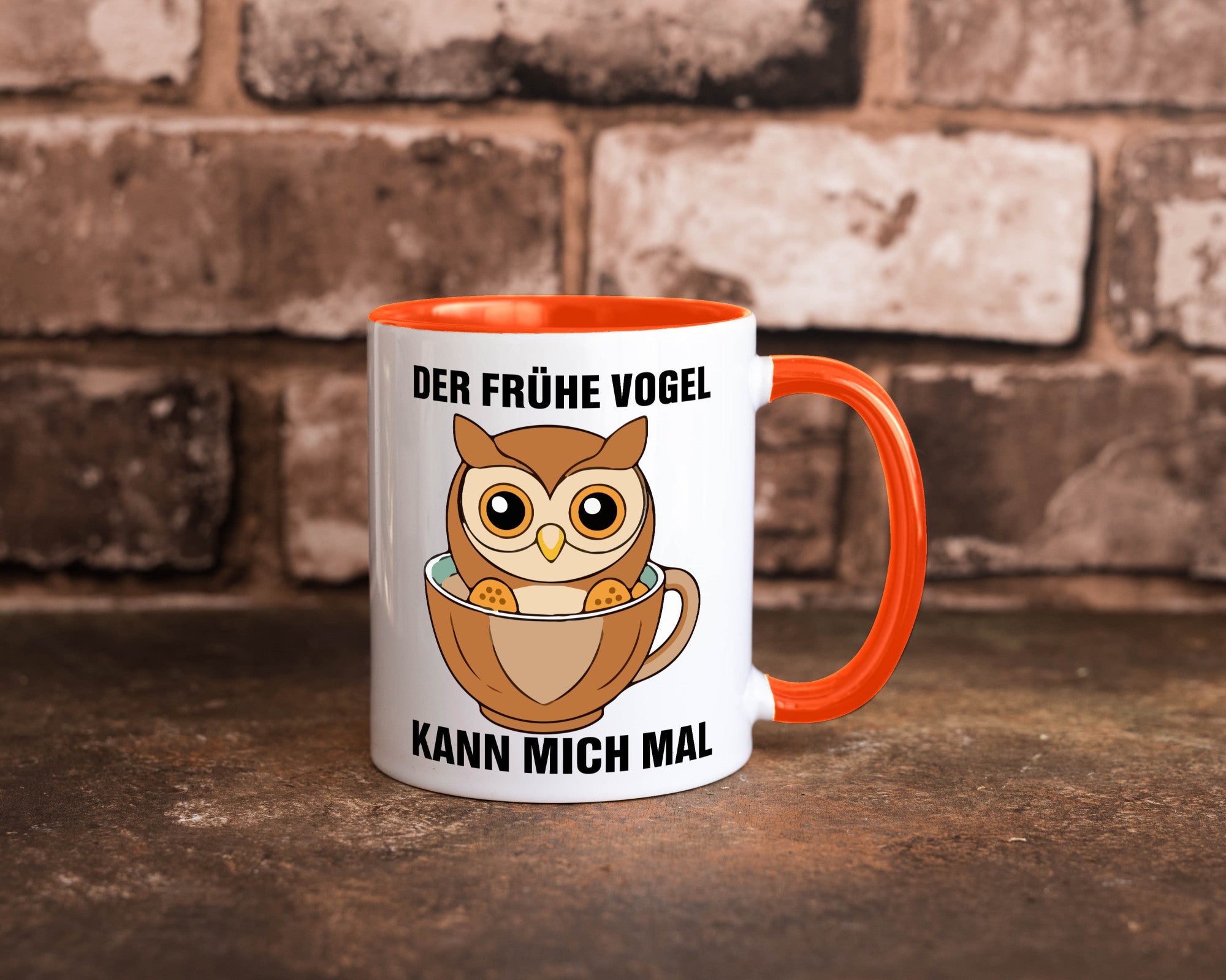 Der frühe Vogel kann mich mal | Eule Morgenmuffel v2 lustiger Spruch Geschenk