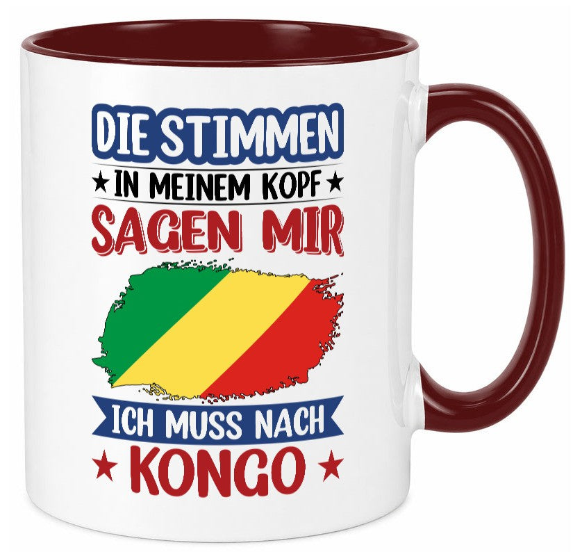 Kongo | Urlaub Stimmen in meinem Kopf Traumland Humor Geschenkidee Tasse