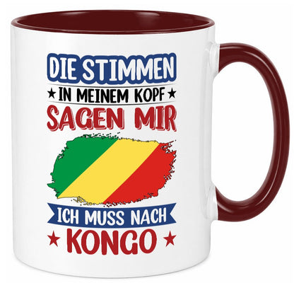 Kongo | Urlaub Stimmen in meinem Kopf Traumland Humor Geschenkidee Tasse
