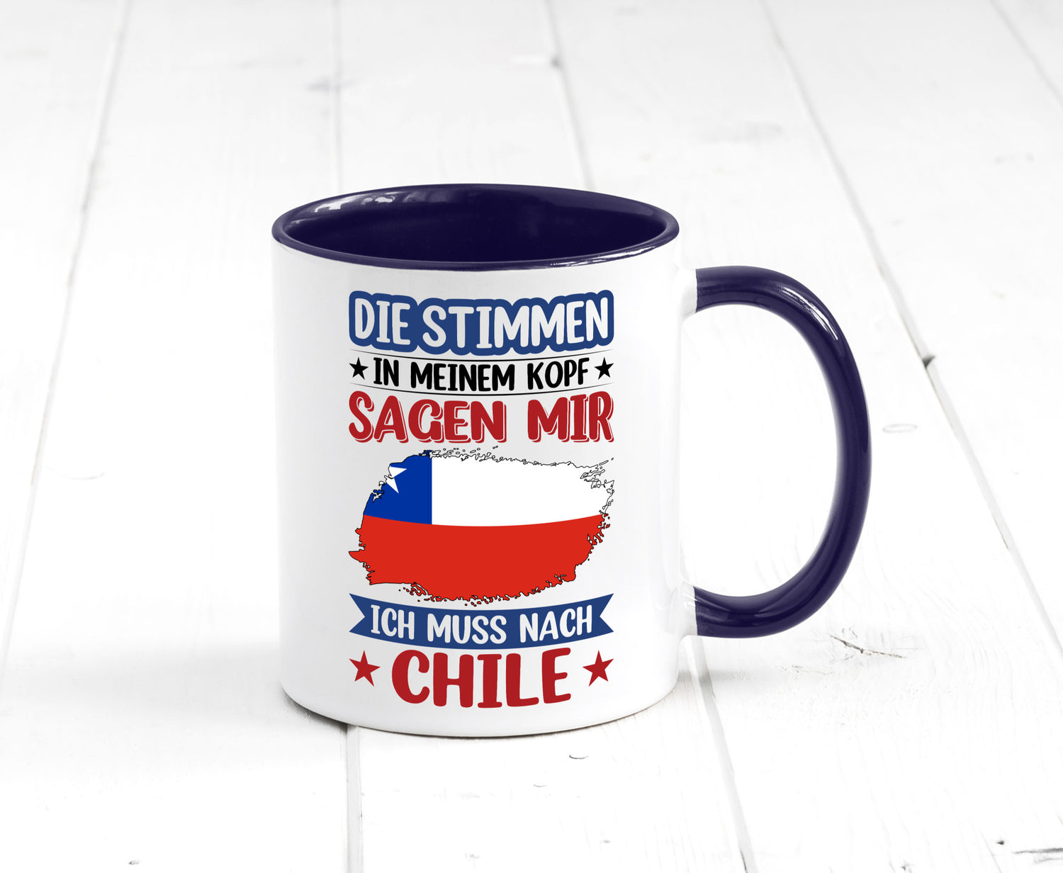Chile | Urlaub Stimmen in meinem Kopf Traumland Geschenkidee Humor Tasse