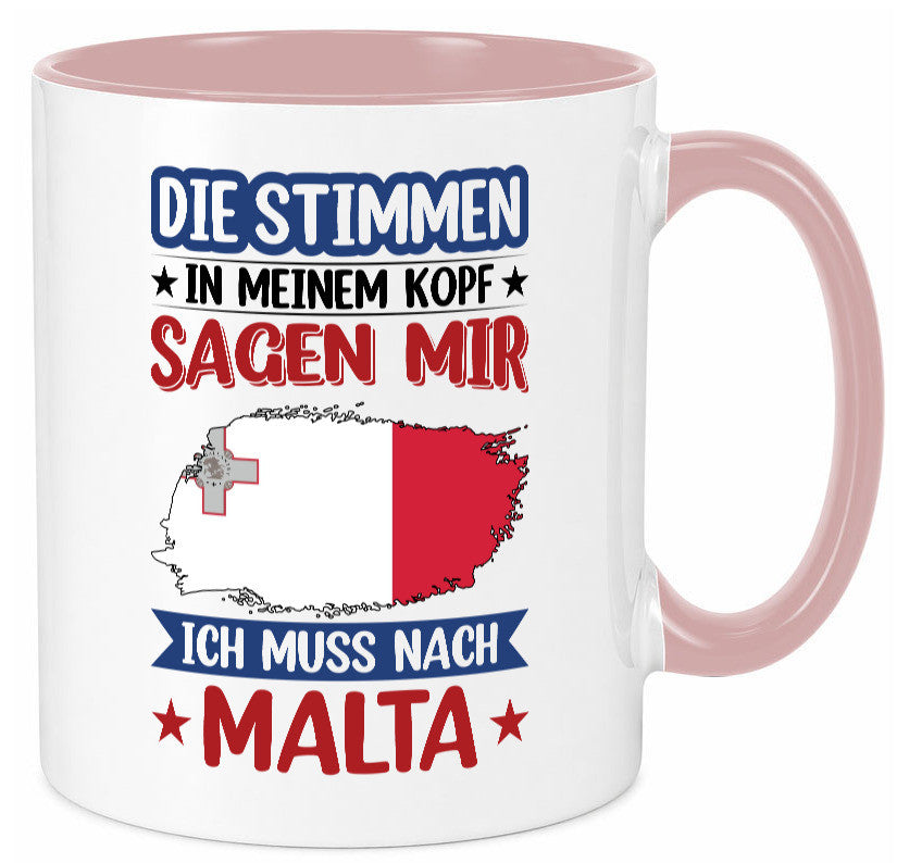 Malta | Urlaub Stimmen in meinem Kopf Traumland lustiger Spruch Geschenk Humor Tasse