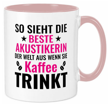 Kaffee trinkt: Akustikerin | Akustik Hörgeräteakustik Geschenkidee Humor Tasse