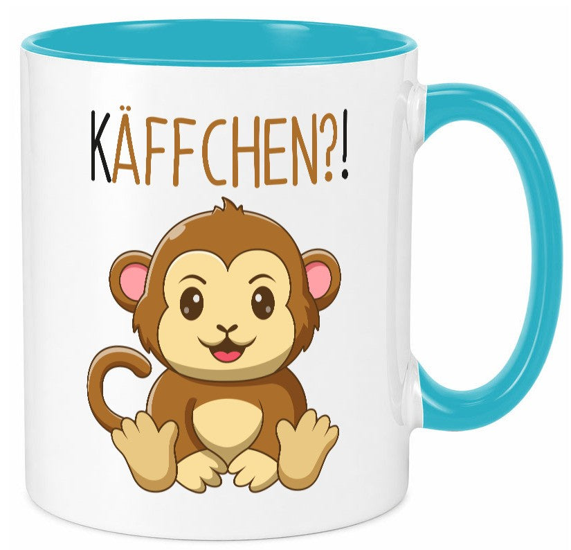 Käffchen? | süßer Affe Frauen Becher niedlich Humor Geschenkidee Tasse