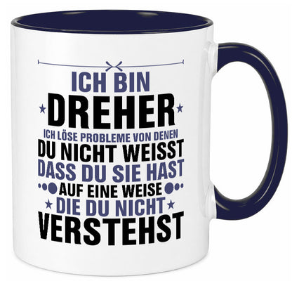 Löse Probleme: Dreher | Fräser lustiger Spruch Geschenk Humor Geschenkidee Tasse