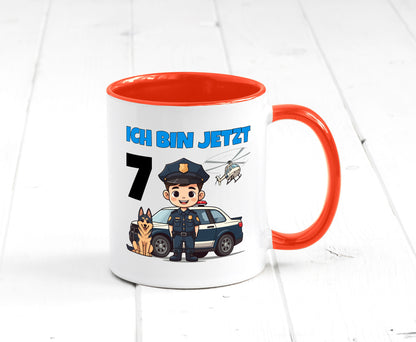 7. Geburtstag | 7 Jahre Polizei Kind Polizeiauto Humor Geschenkidee Tasse