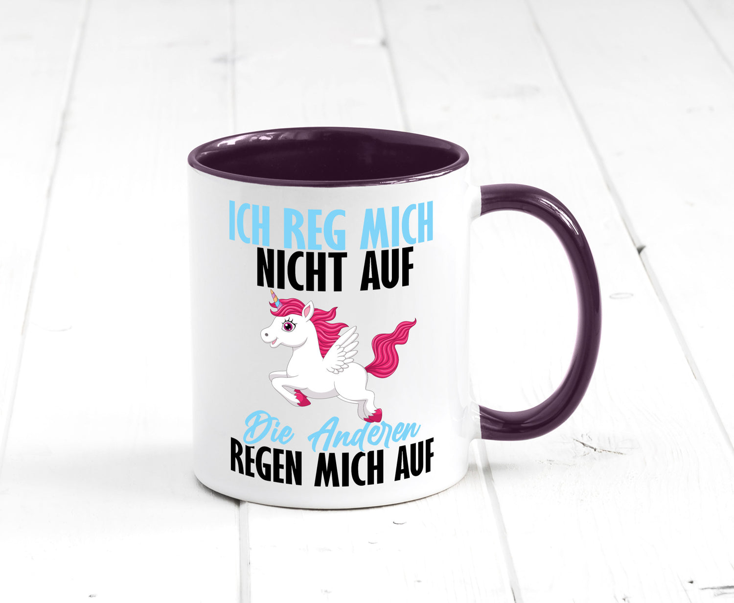 Ich reg mich nicht auf lustiger Spruch Geschenk Humor Geschenkidee Tasse