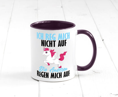 Ich reg mich nicht auf lustiger Spruch Geschenk Humor Geschenkidee Tasse