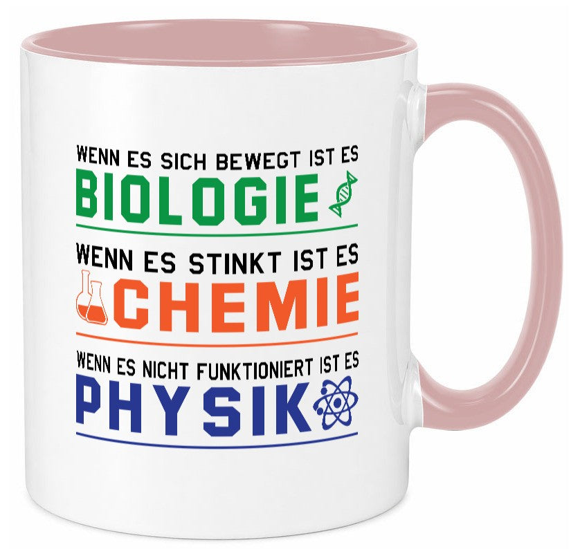 Biologie, Chemie, Physik | Reagenzglas lustig Humor Geschenkidee Geschenk Tasse