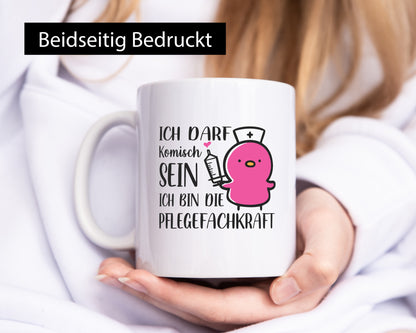 Darf komisch sein, bin Pflegekraft | Küken Spritze lustiger Spruch Geschenk