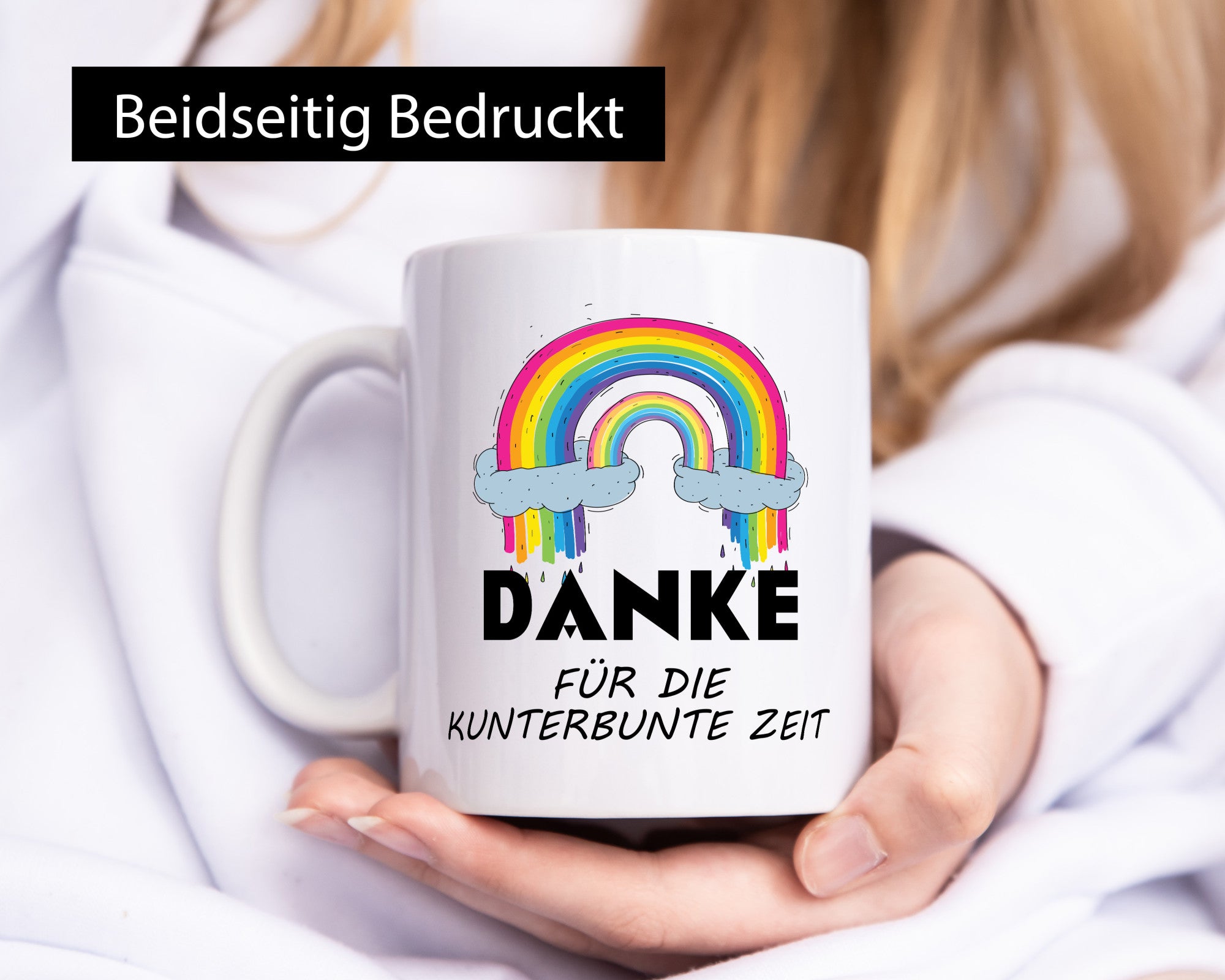 Danke für die Kunderbunte Zeit | Regenbogen lustiger Spruch Geschenk Humor