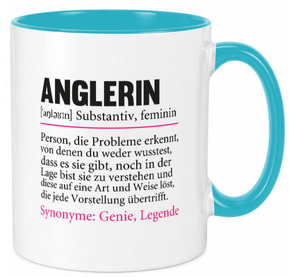 Anglerin | Spruch Angeln Fischerin Beruf Humor Arbeit Kollegen Büro