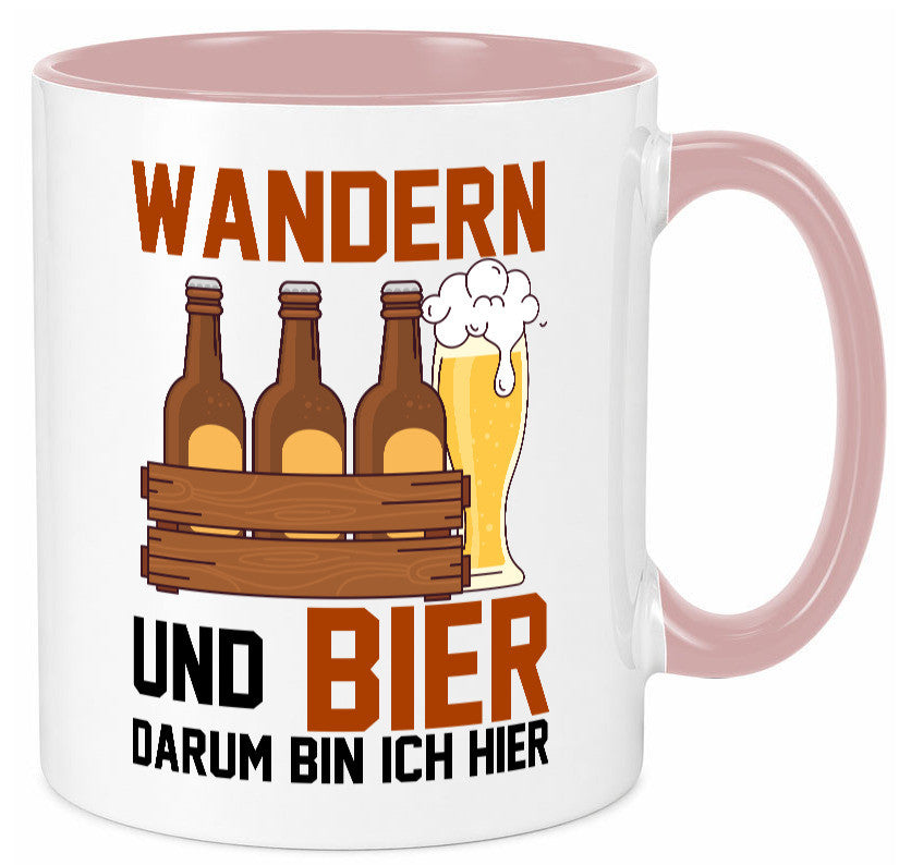 Wandern und Bier darum bin ich hier | Bierkasten lustiger Spruch Geschenk Humor