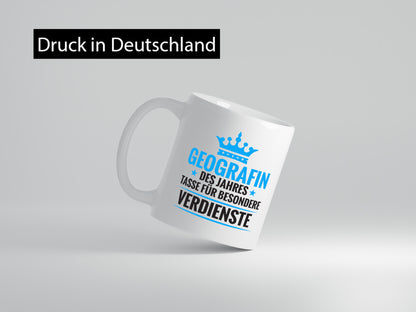 Besonderer Verdienst: Geografin | Geografie Humor Geschenkidee Tasse