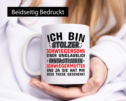 Stolzer Schwiegersohn einer Schwiegermutter Geschenkidee Familie Humor Tasse