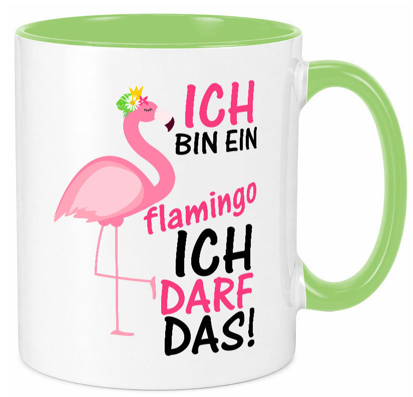 Ich bin ein Flamingo | Tier-Comic lustiger Spruch Blume Geschenk Tierliebhaber Tasse